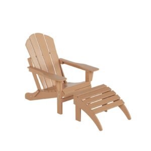 Outdoor Adirondack Chair & Ottoman Set – Teak