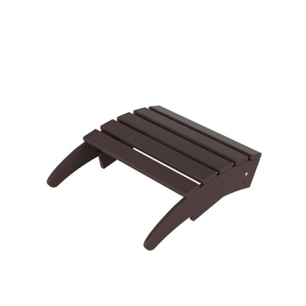 Outdoor Adirondack Chair & Ottoman Set – Dark Brown