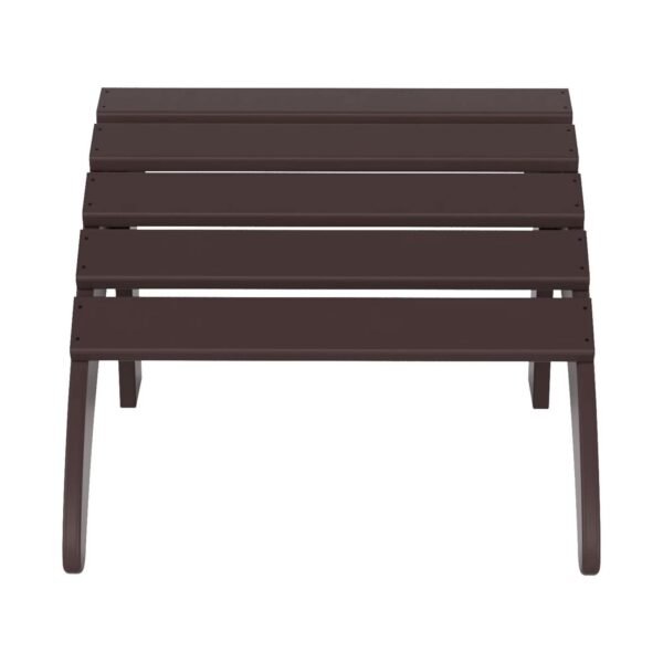 Outdoor Adirondack Chair & Ottoman Set – Dark Brown