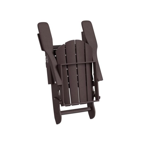Outdoor Adirondack Chair & Ottoman Set – Dark Brown